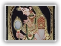 Mirror Lady Tanjore Painting